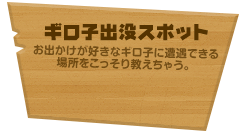 ギロ子出没スポット お出かけが好きなギロ子に遭遇できる場所をこっそり教えちゃう。